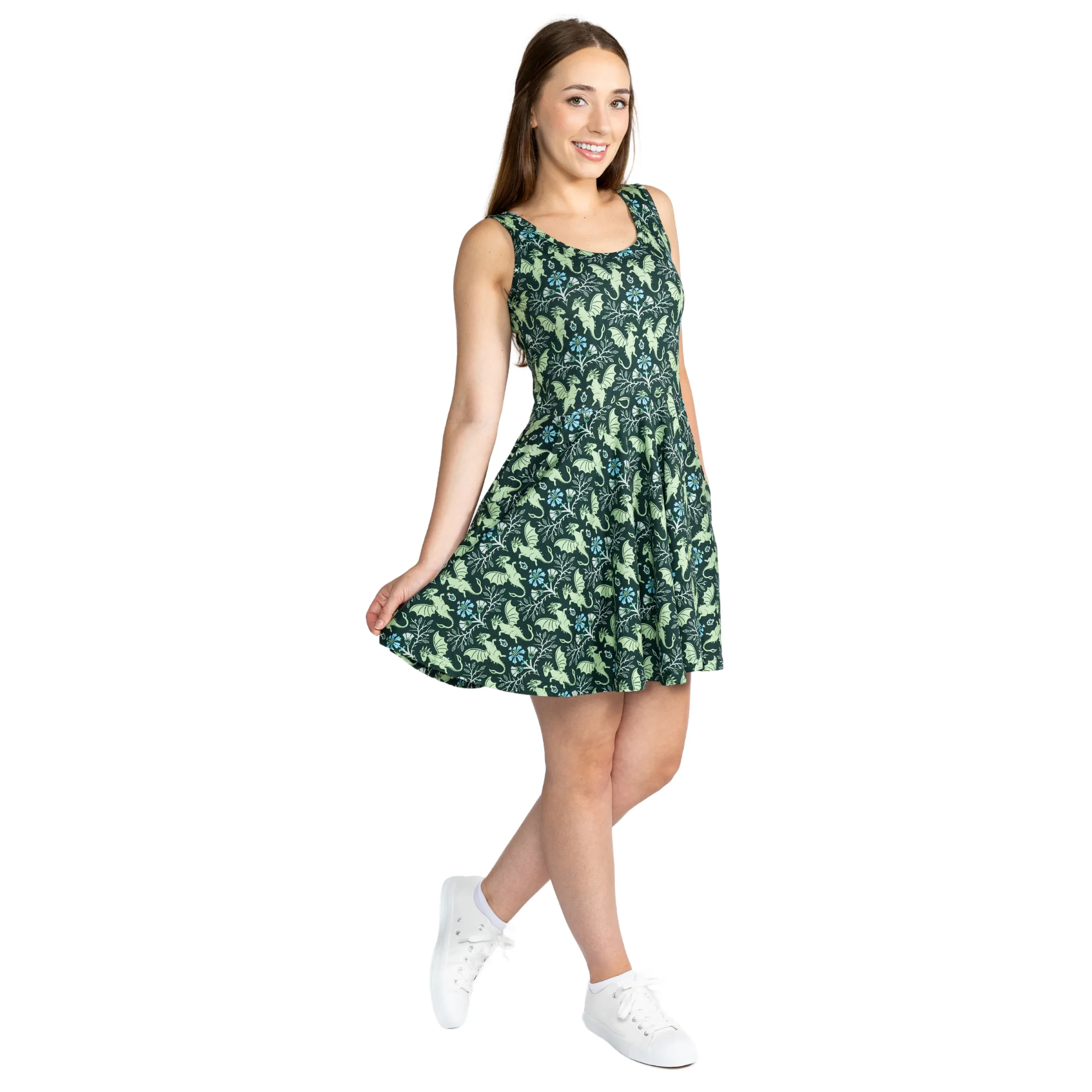 Dragon Damask Skater Dress