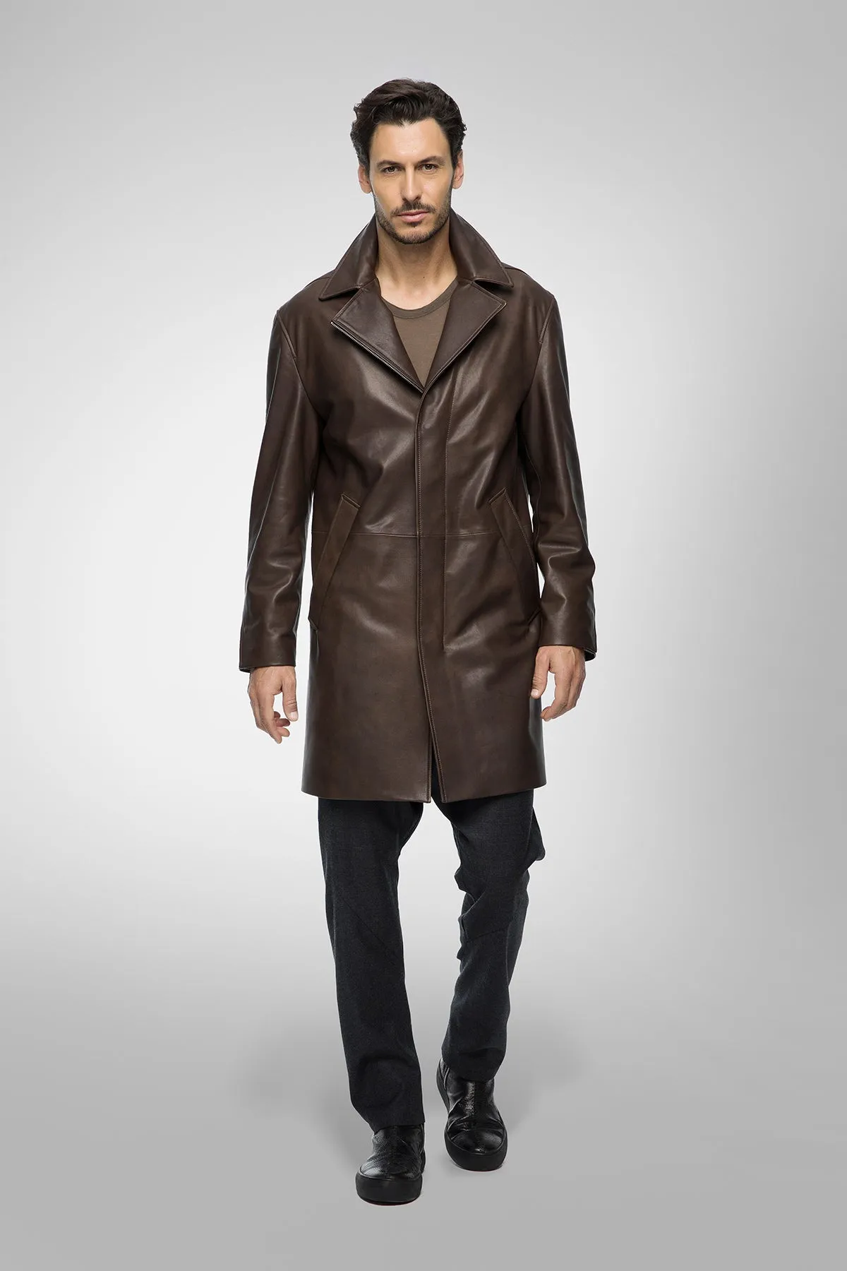 Effe - Brown Leather Coat