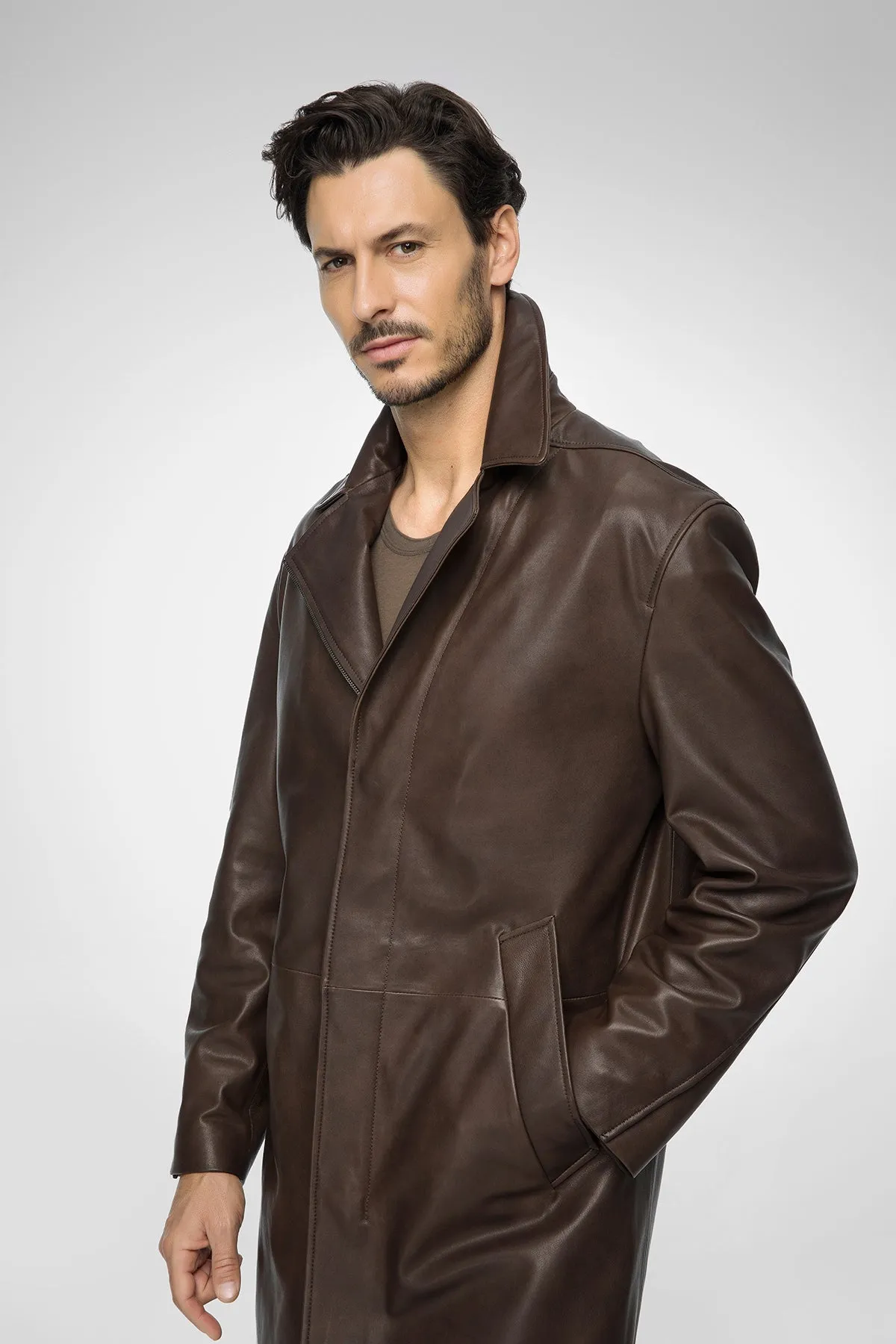 Effe - Brown Leather Coat