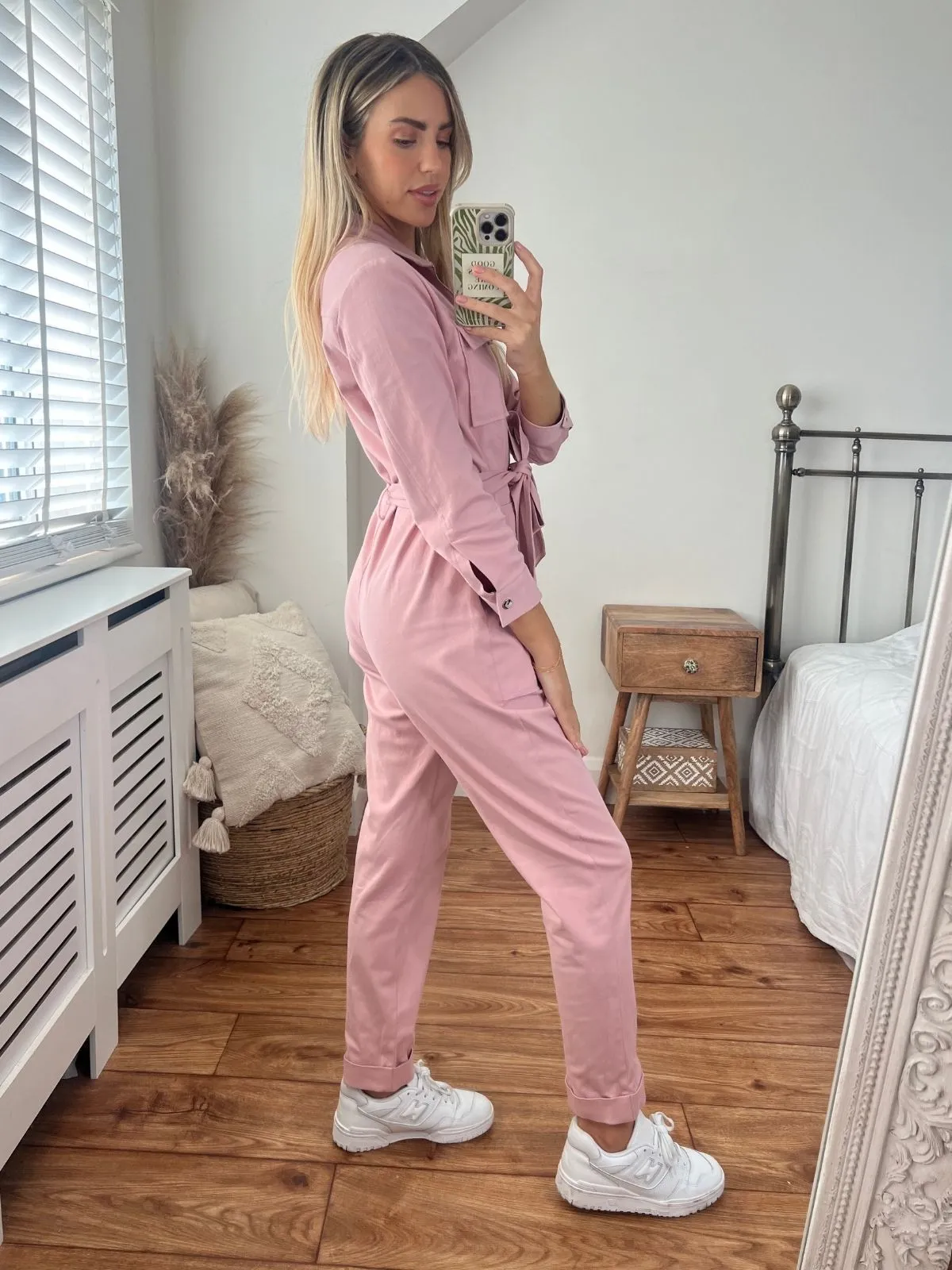 Emma Utility Jumpsuit / Blush