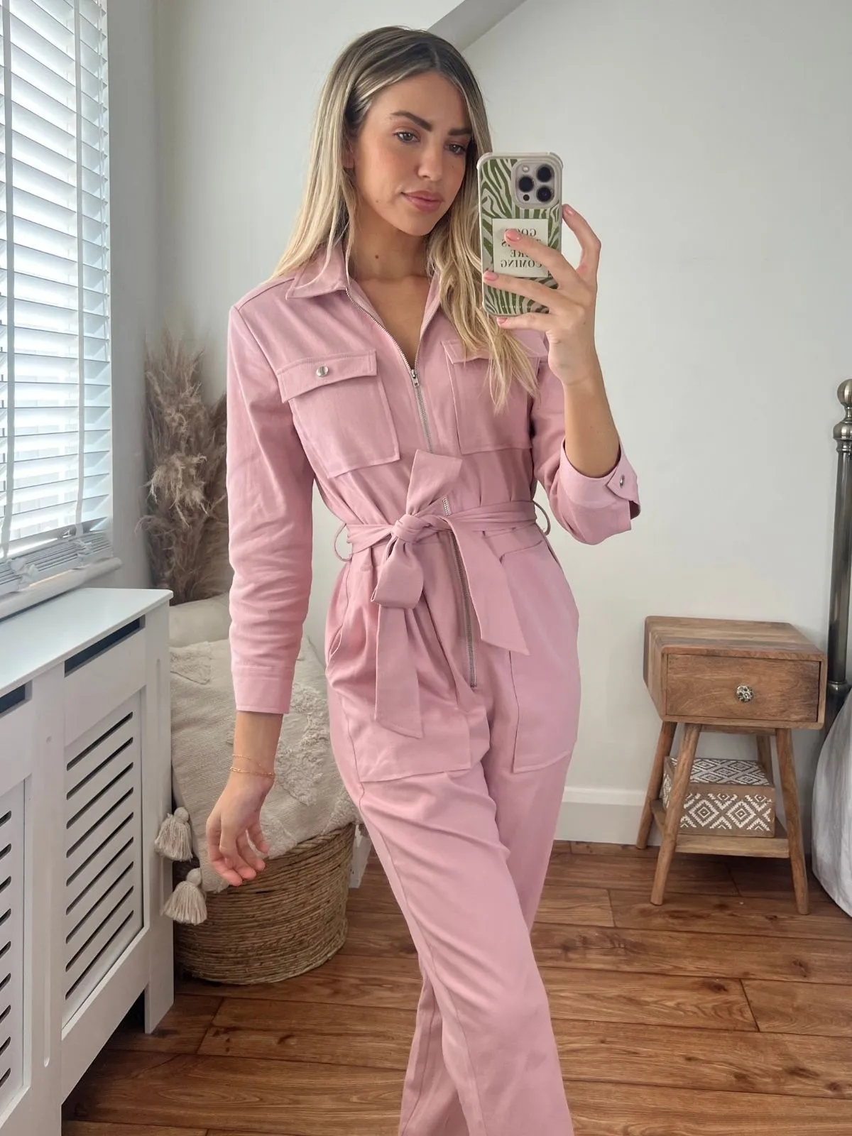 Emma Utility Jumpsuit / Blush