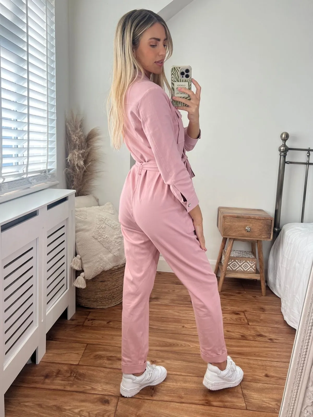 Emma Utility Jumpsuit / Blush