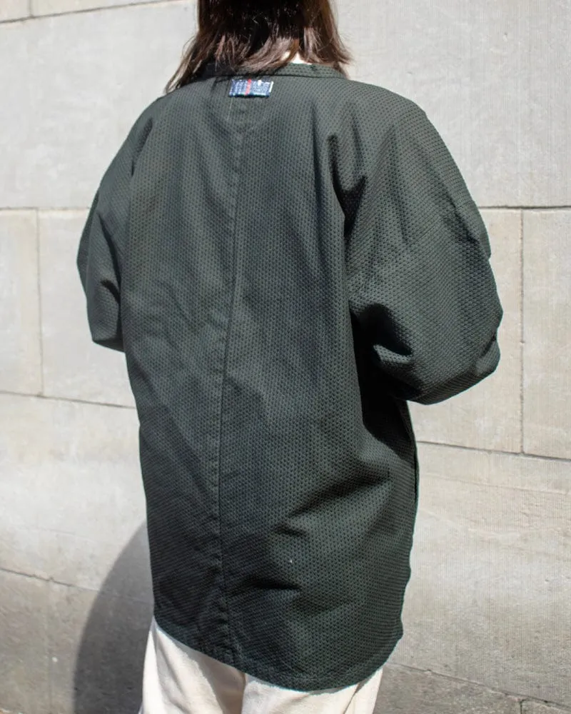 Ennichi Jacket, Hanten, Khaki Green with Sashiko Stitching