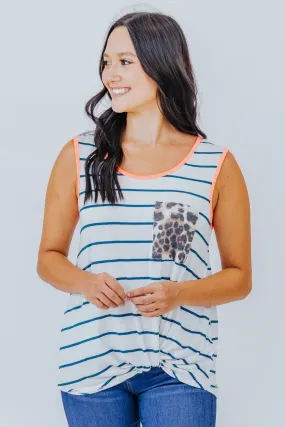 Express Yourself Striped Tank in Jade