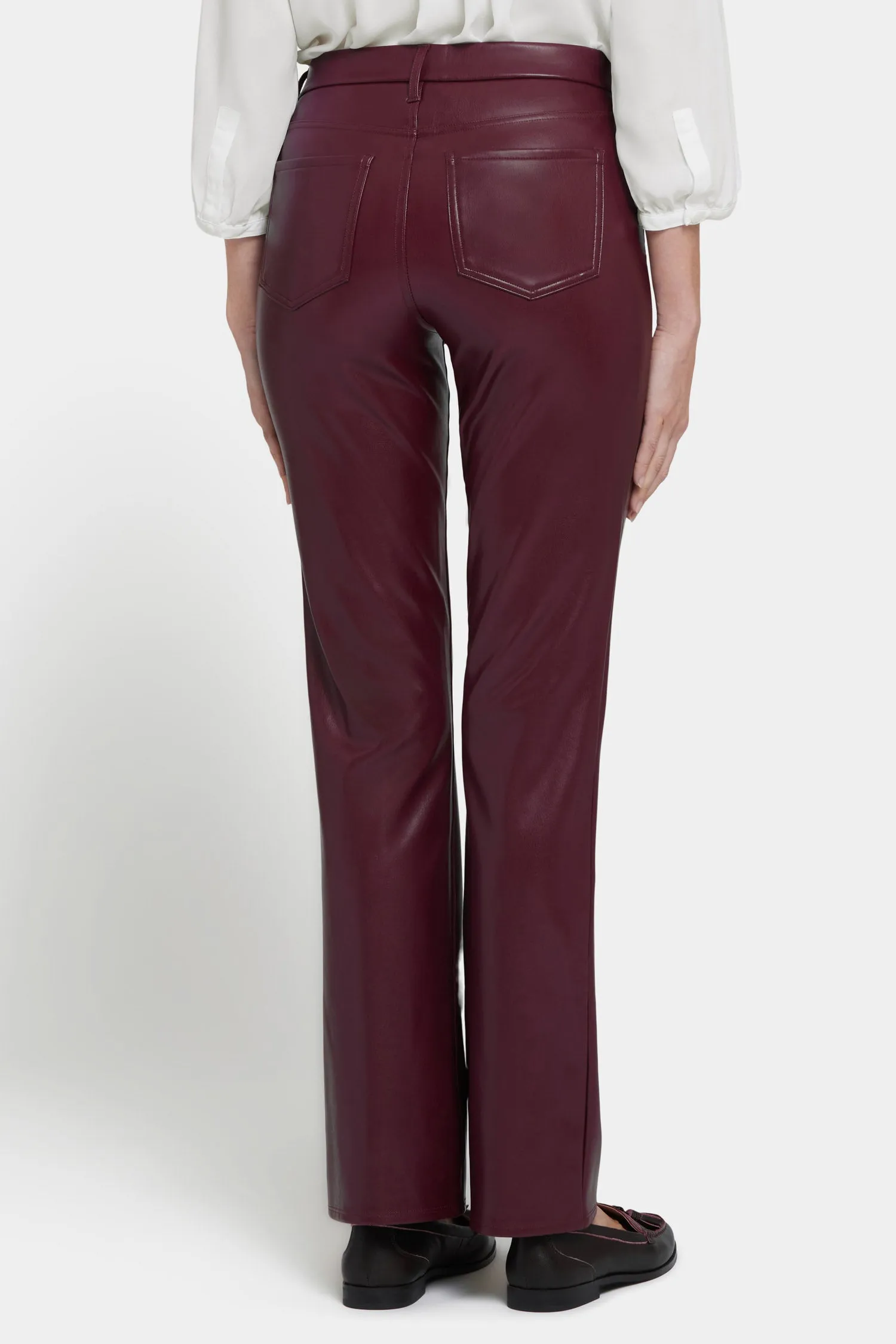 Faux Leather Marilyn Straight Pants - Tavern