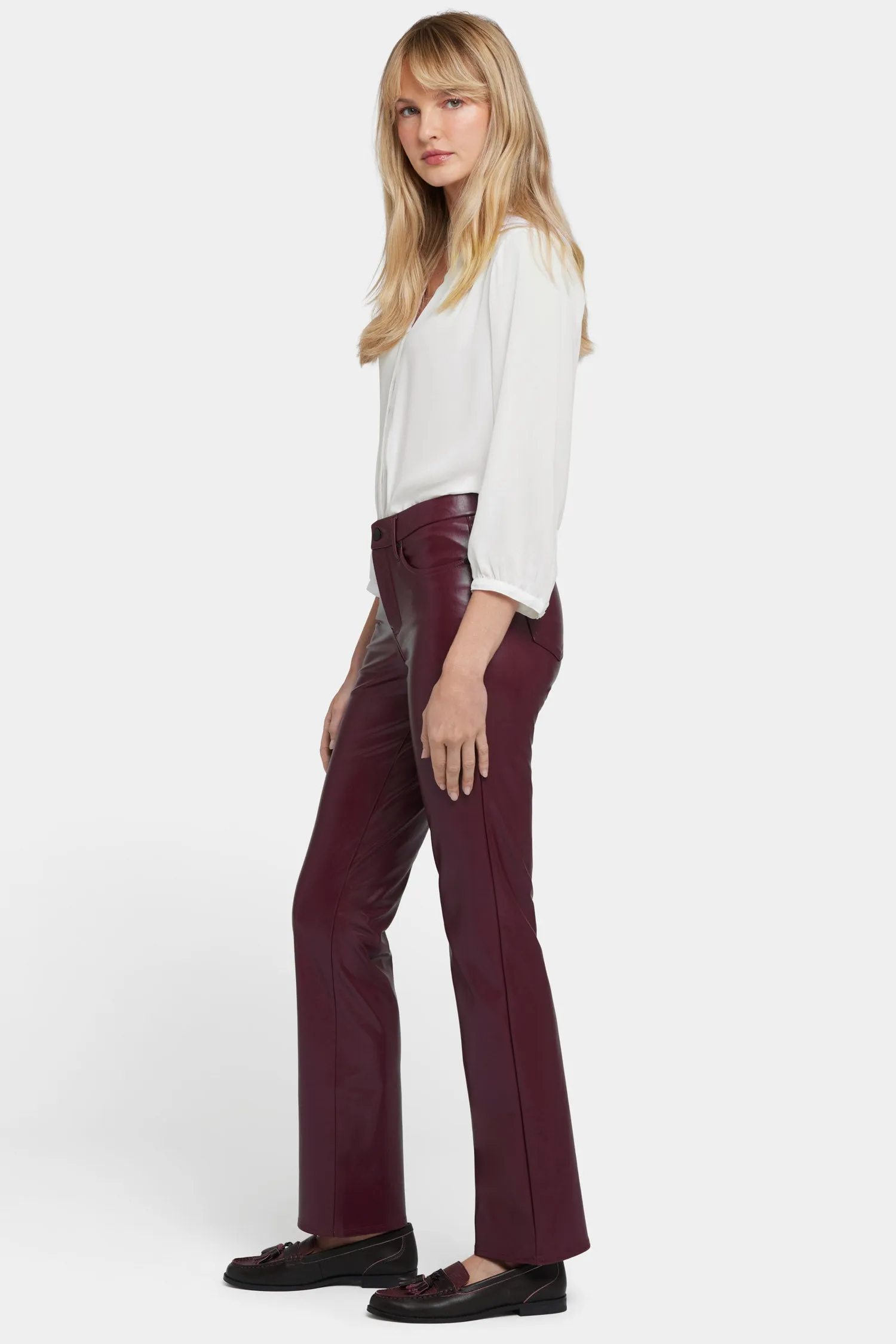 Faux Leather Marilyn Straight Pants - Tavern