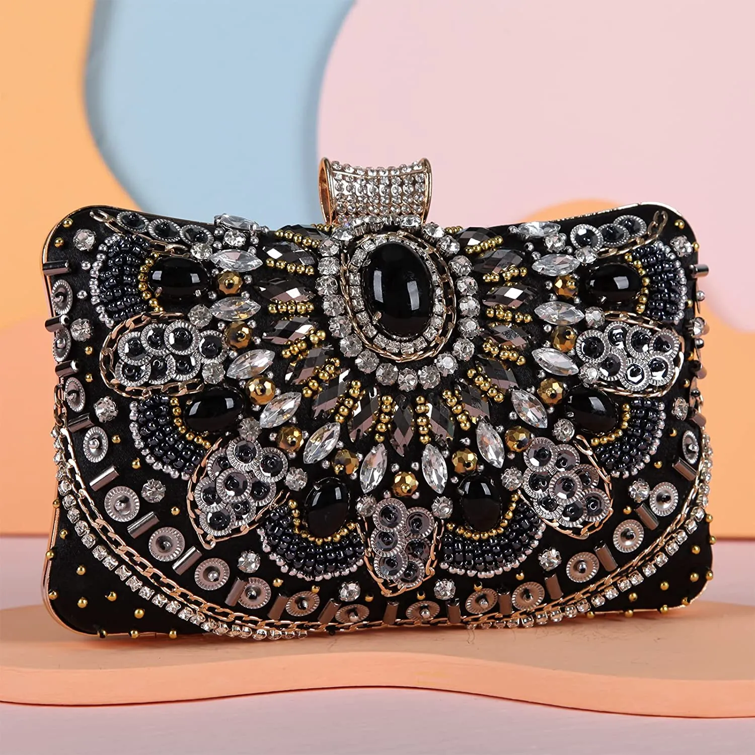 Fawziya Clutch Purses Women Beaded Evening Bag