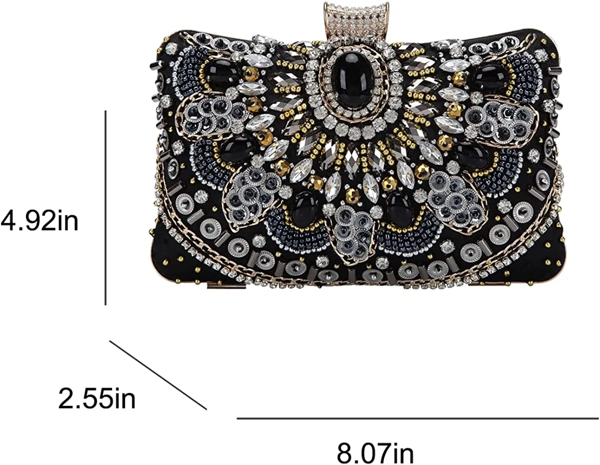 Fawziya Clutch Purses Women Beaded Evening Bag