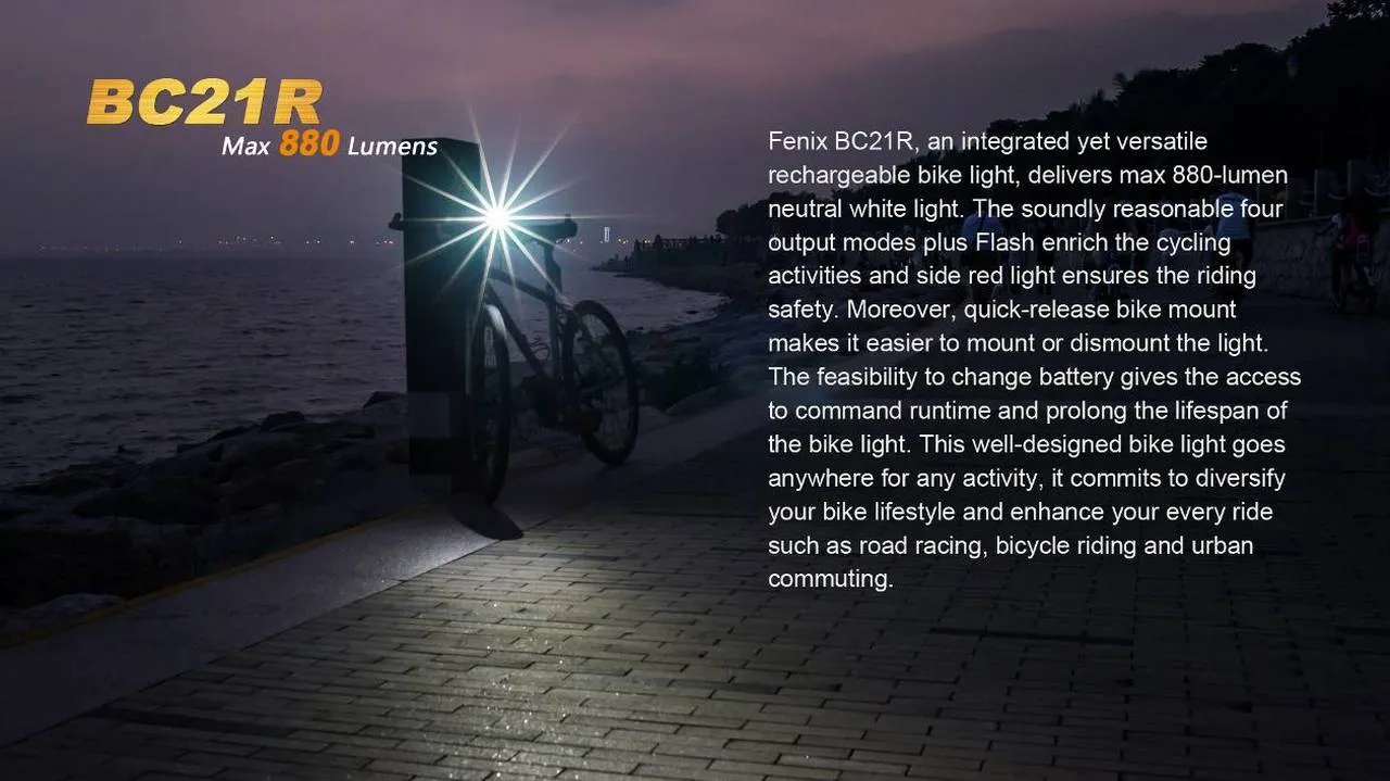 Fenix BC25R USB Rechargable Bicycle Light 600 Lumens