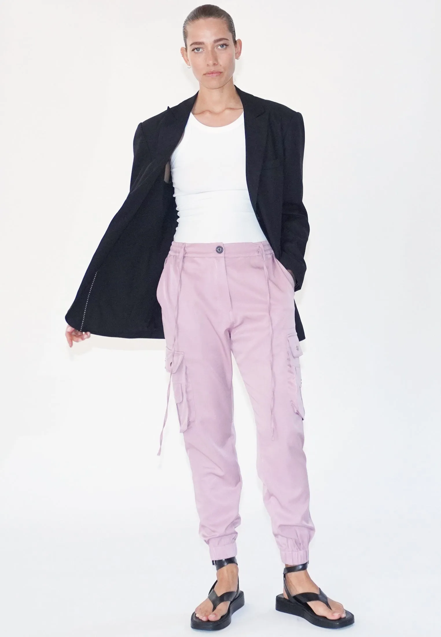 GLOW PINK CARGO TROUSERS