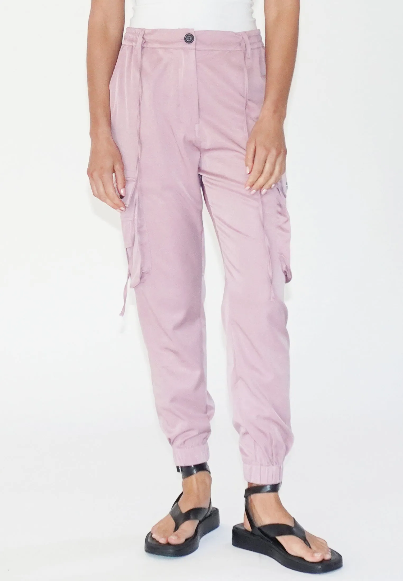 GLOW PINK CARGO TROUSERS