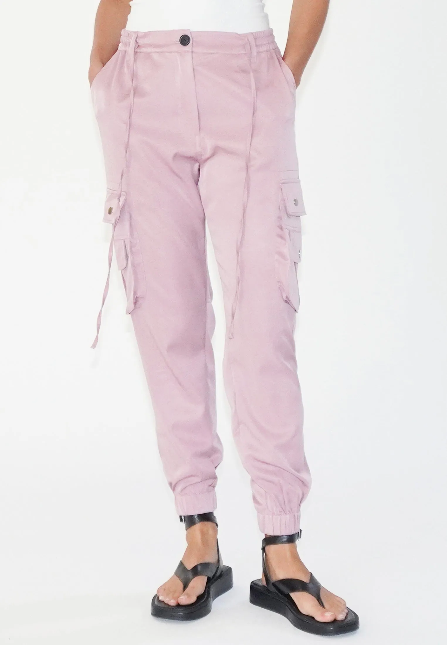 GLOW PINK CARGO TROUSERS