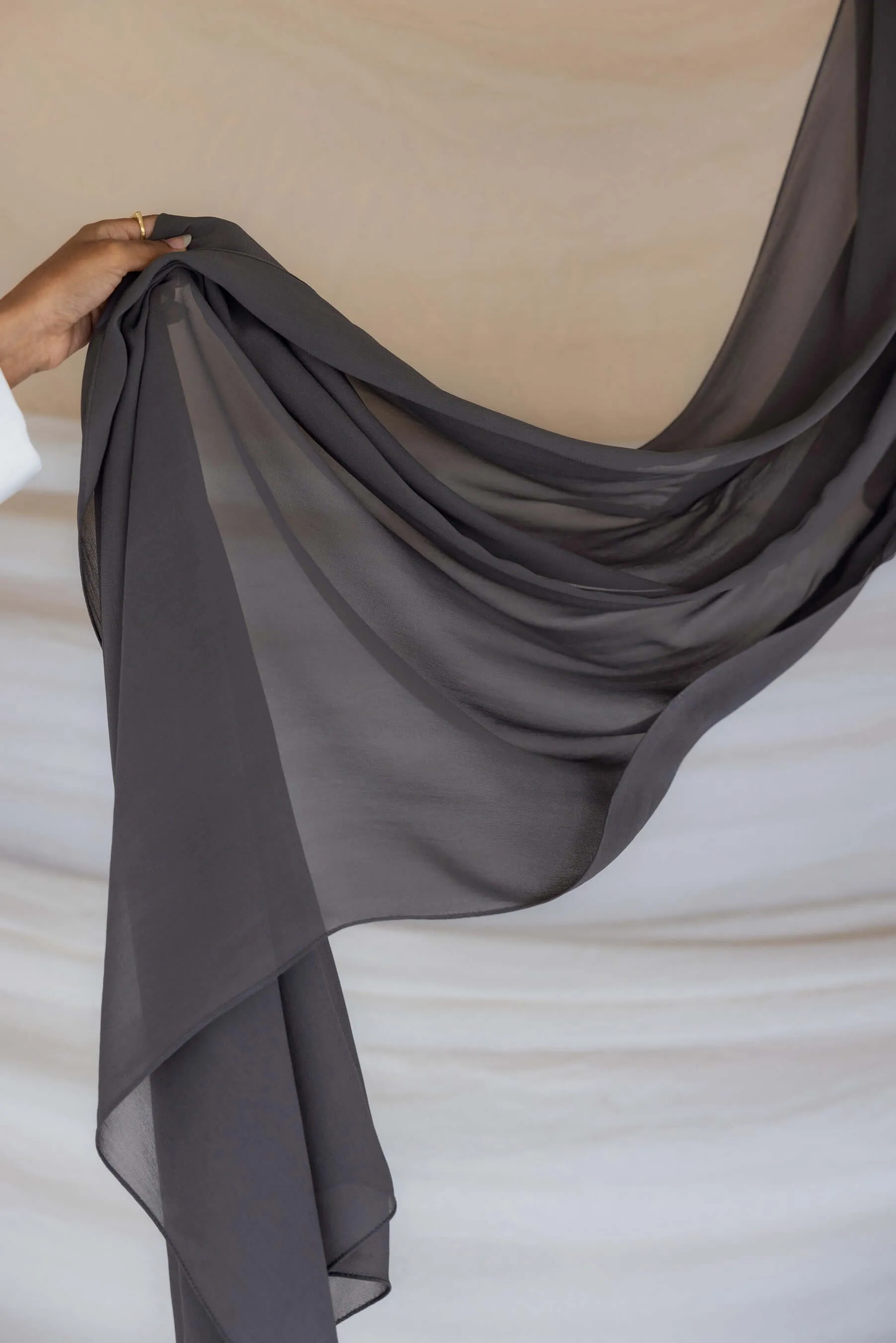 graphite crepe chiffon