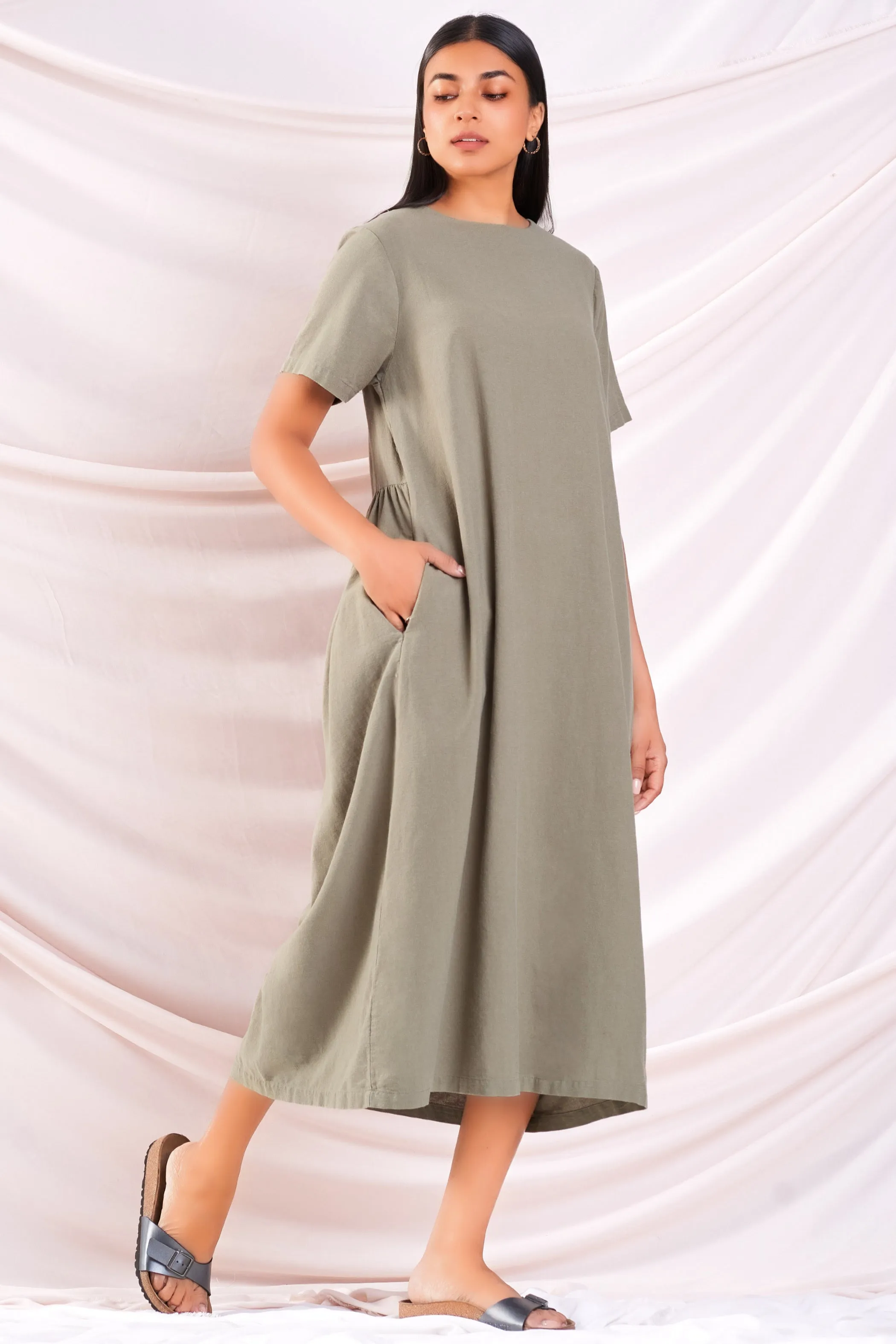 Green Oversized Shift Dress