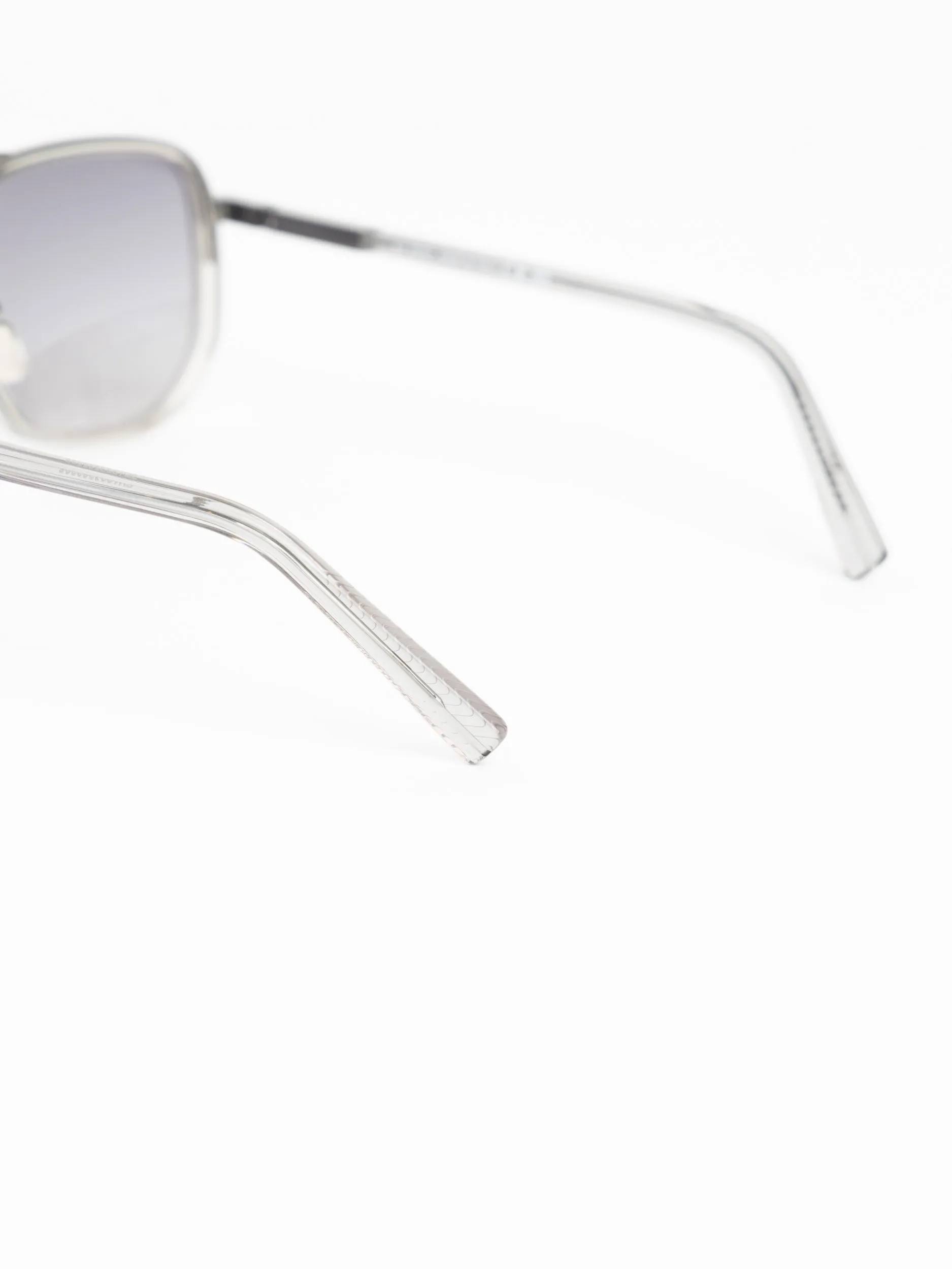 Grey Mirrored Navigator Metal Sunglasses