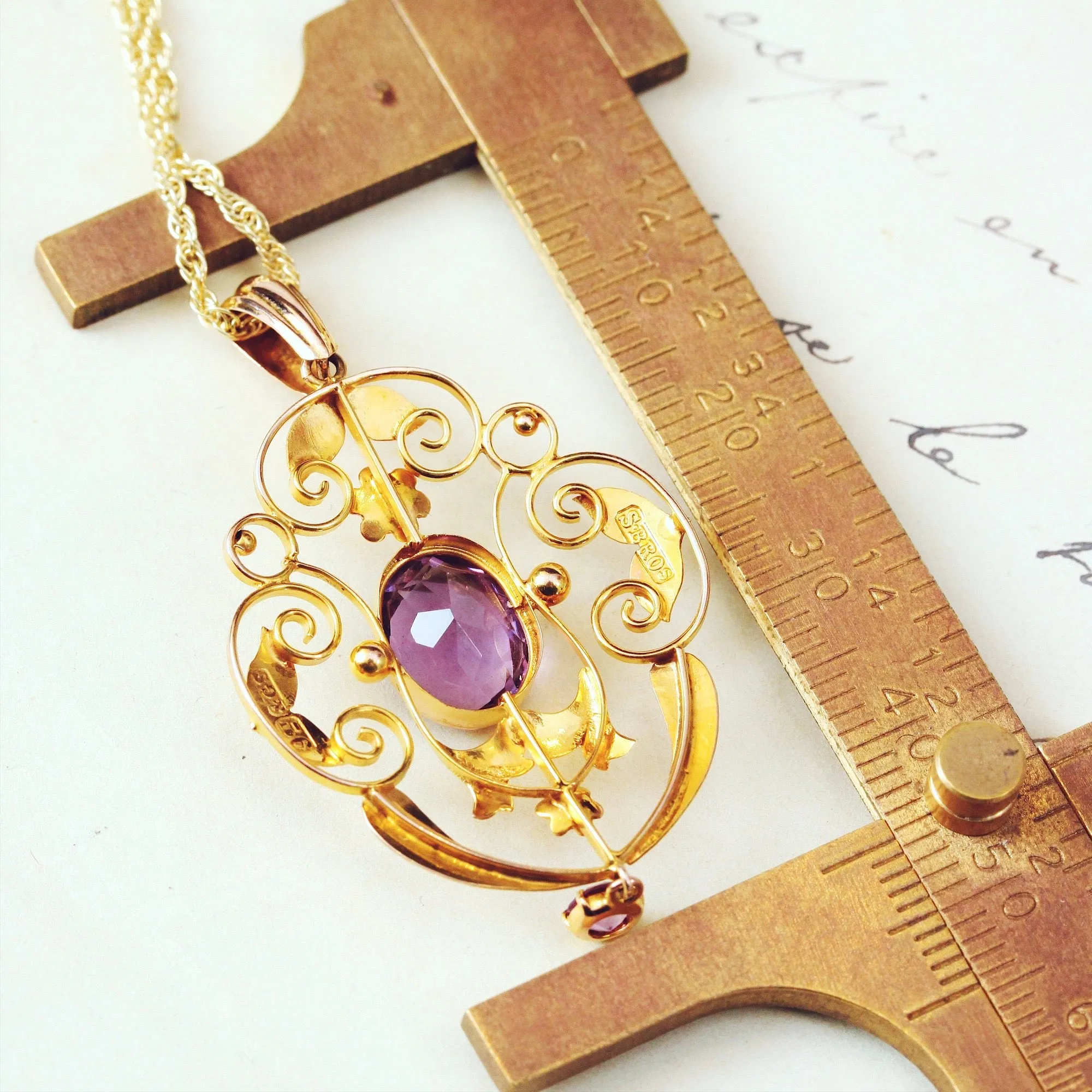 Harmonious Antique Edwardian Amethyst Pendant