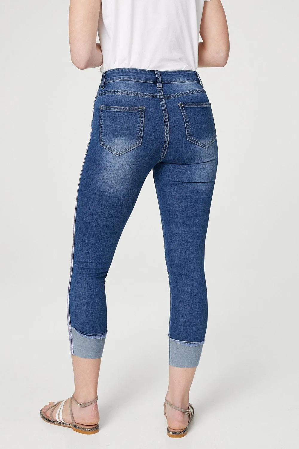 High Waisted Cropped Skinny Jeans