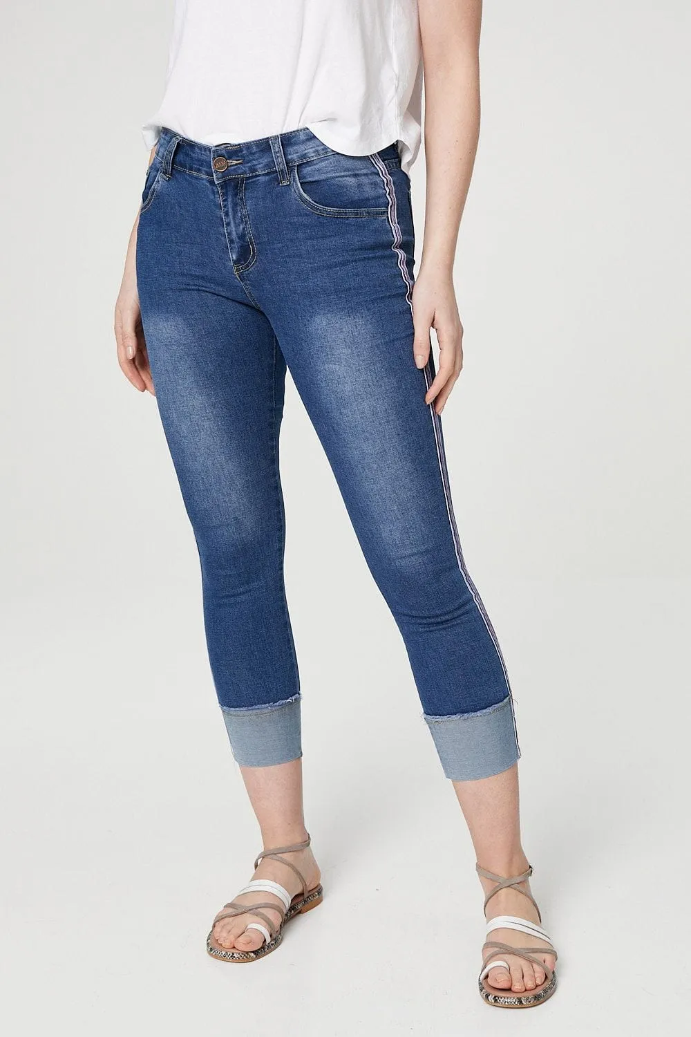 High Waisted Cropped Skinny Jeans