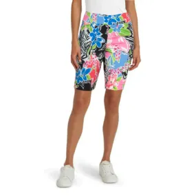 IBKUL Women's Amelia Tummy Control High Rise Floral Printed UPF 50  Shorts