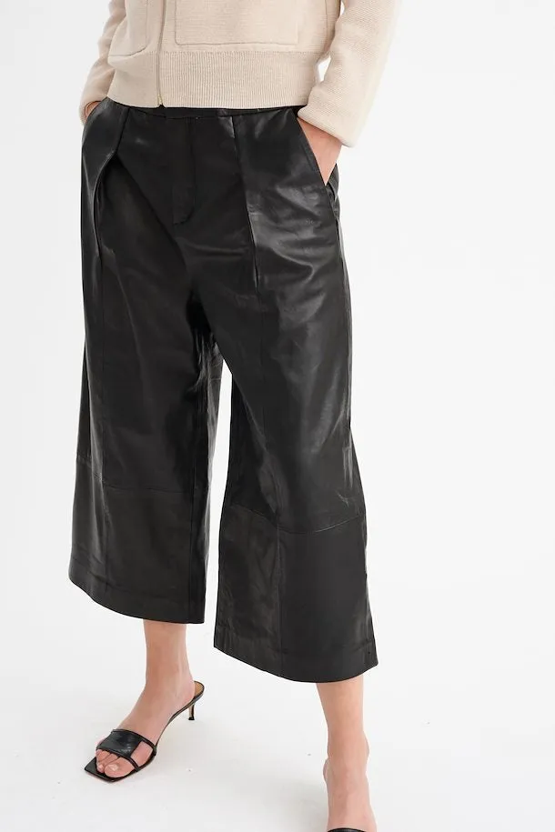 InWear JayleeIW 100% Leather Culottes in Black