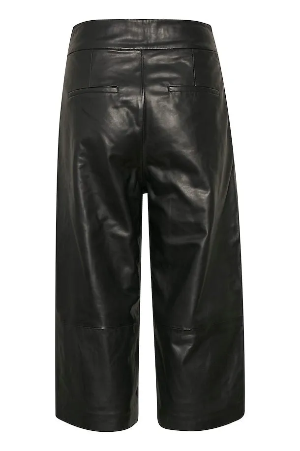 InWear JayleeIW 100% Leather Culottes in Black