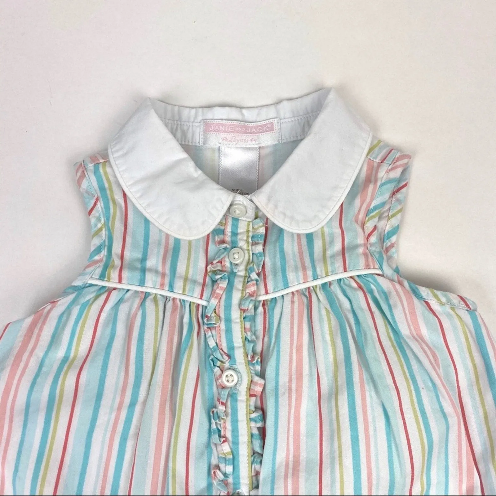 Janie & Jack Striped Sleeveless Dress 6-12 Months