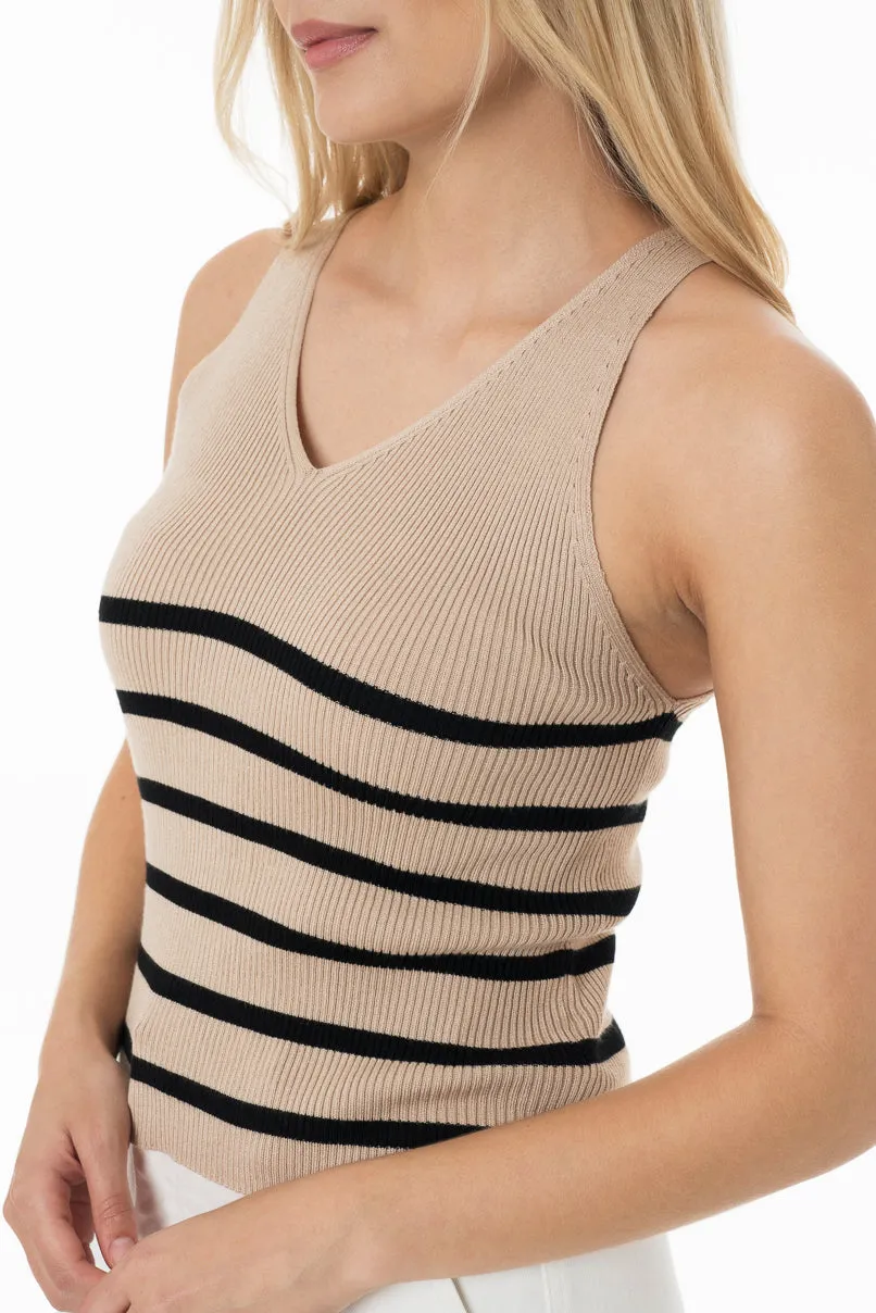 Knit Tank Top _ 150085 _ Beige