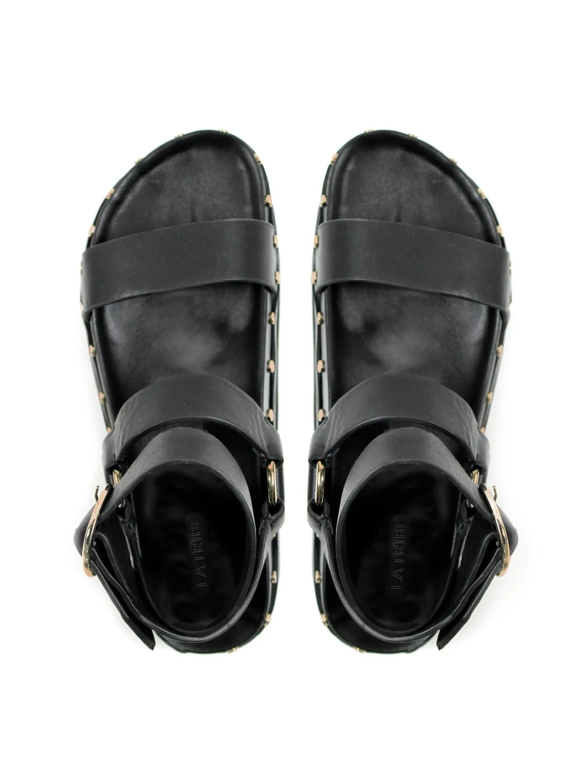 La Tribe Studded Sandal 1924 in Black/Gold