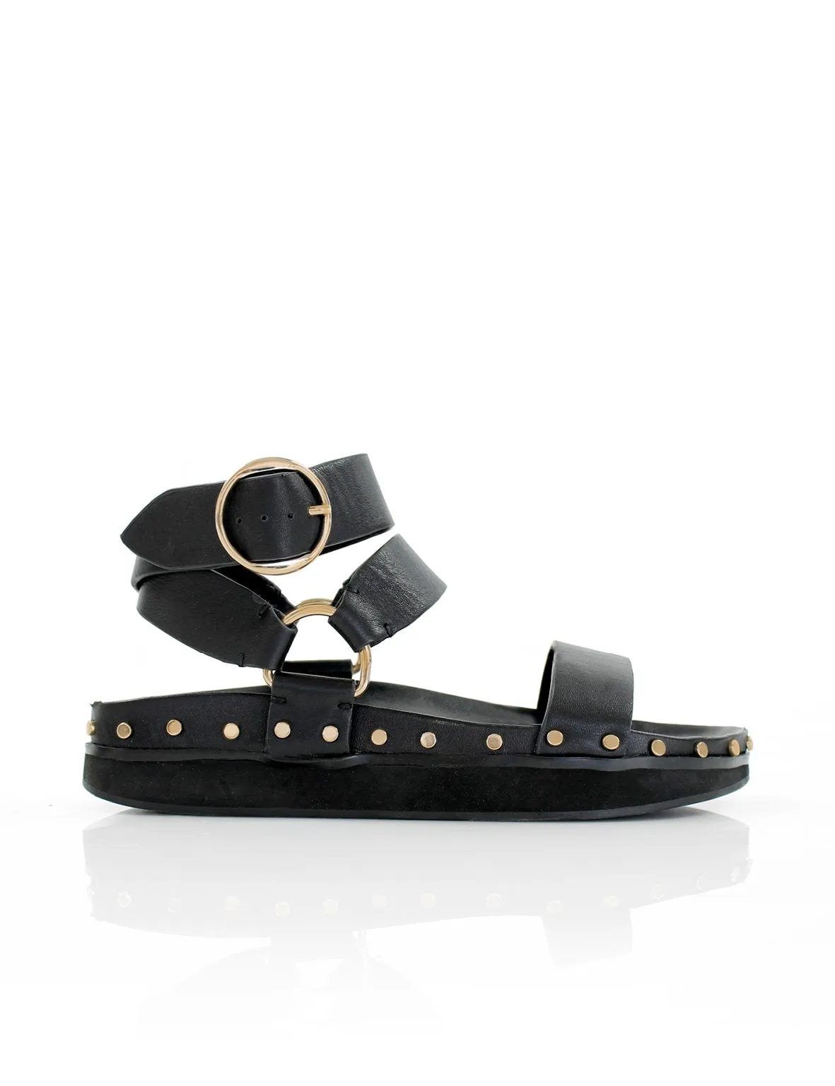 La Tribe Studded Sandal 1924 in Black/Gold