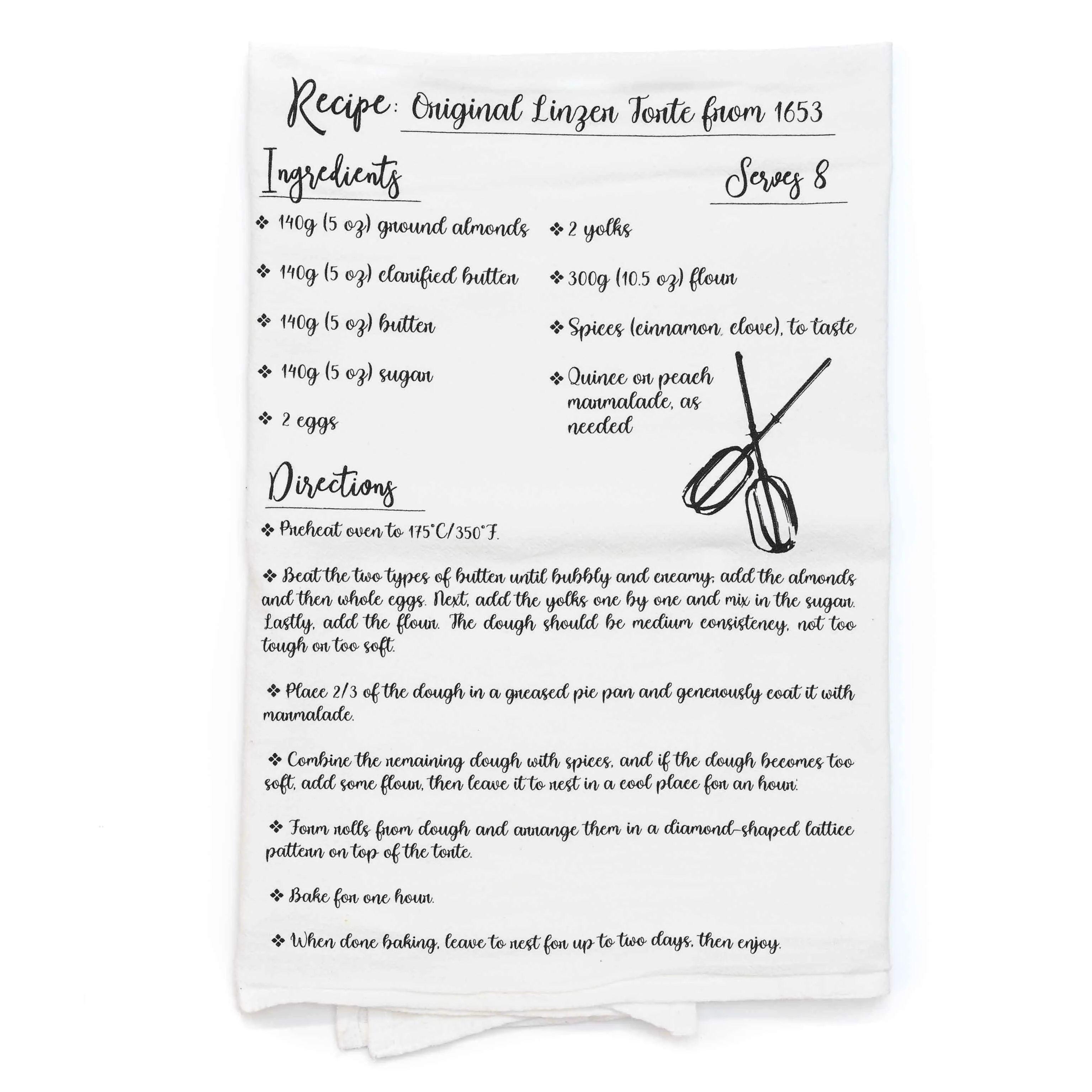 Linzer Torte Recipe Tea Towel