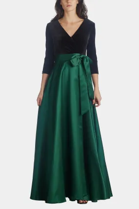 Long Sleeve Velvet Top Gown