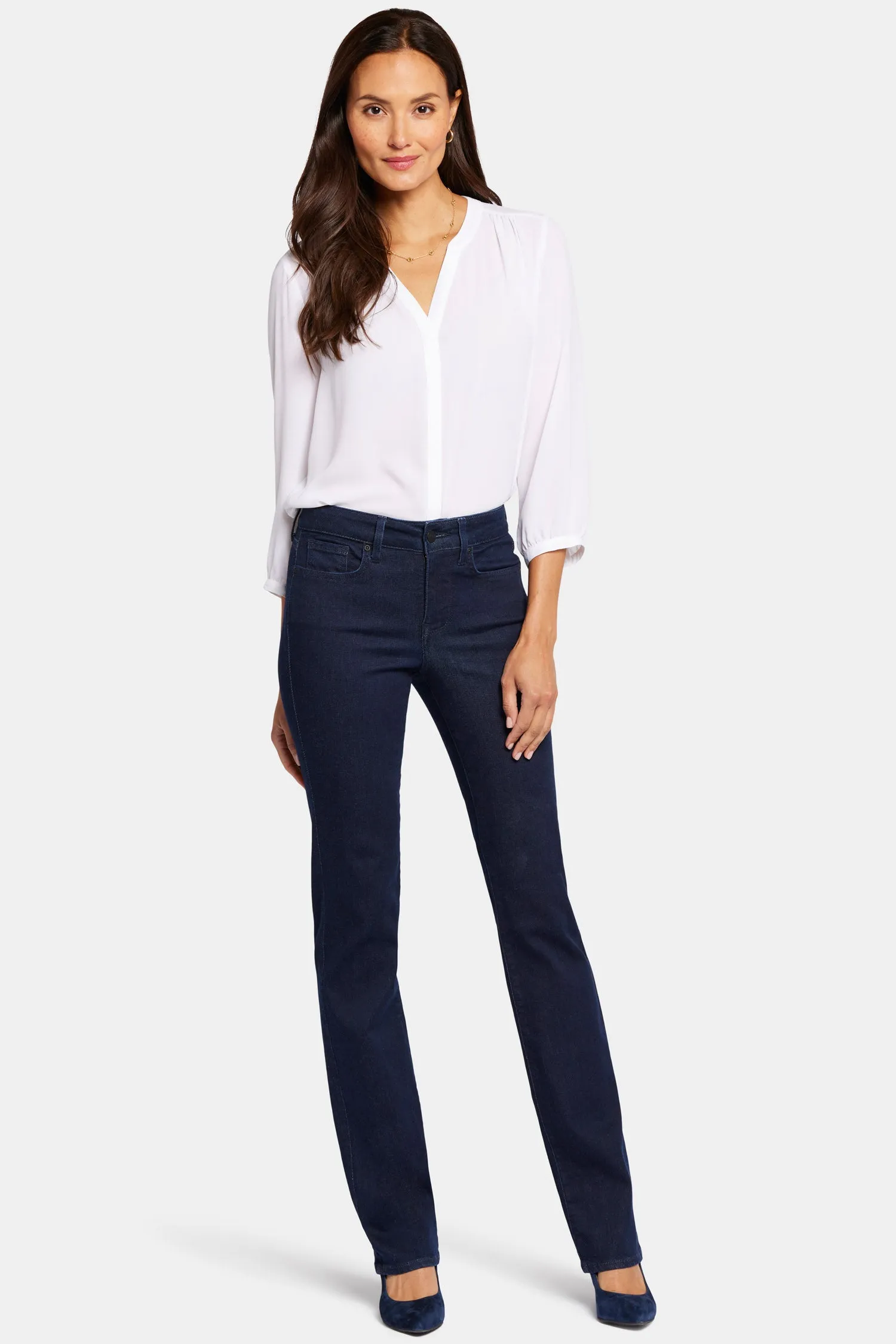 Marilyn Straight Jeans In Petite - Rinse