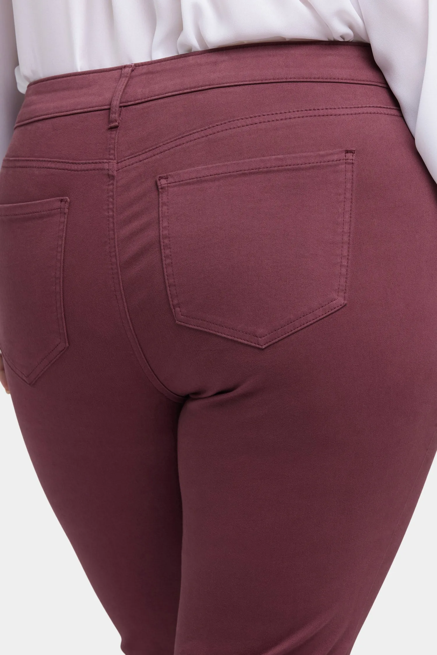 Marilyn Straight Jeans In Plus Size - Dark Cherry