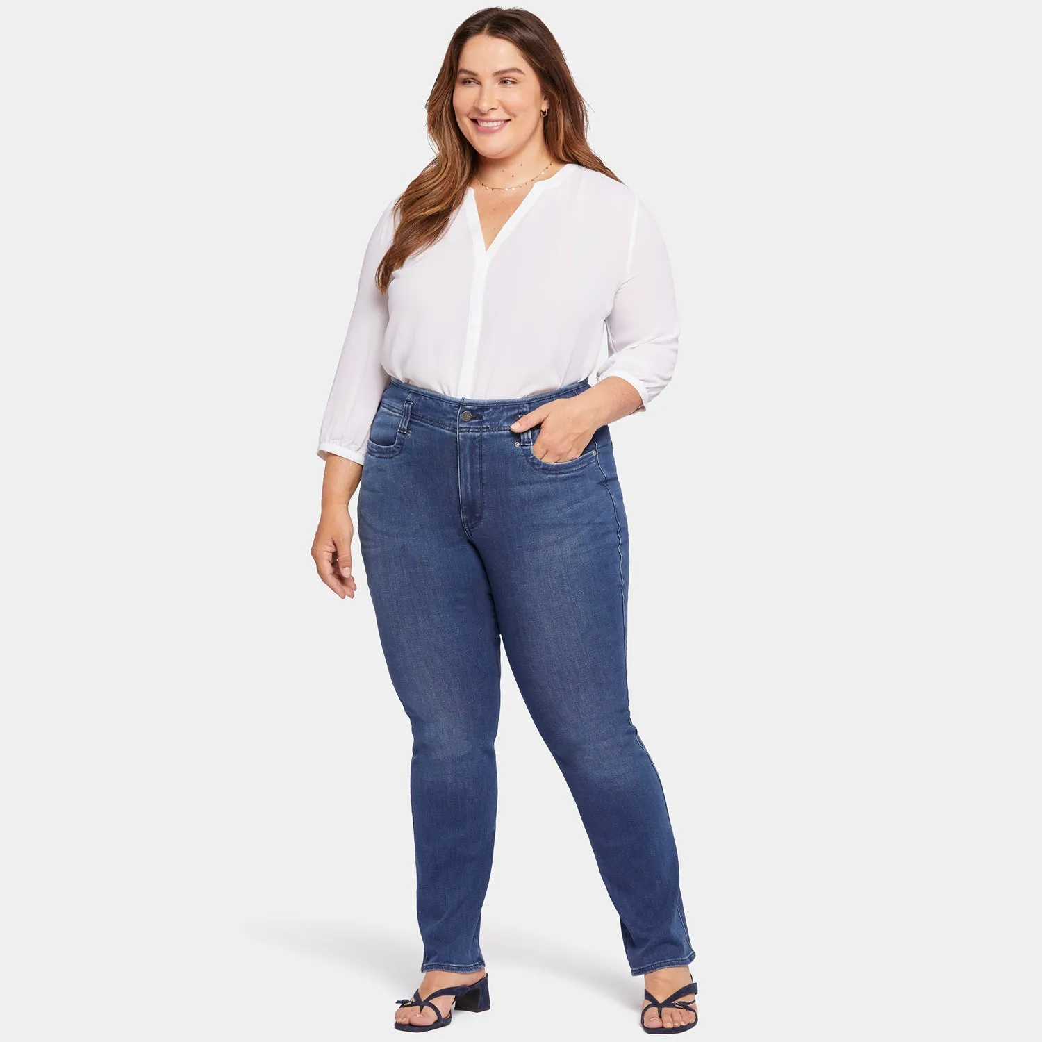 Marilyn Straight Jeans In Plus Size - Rendezvous