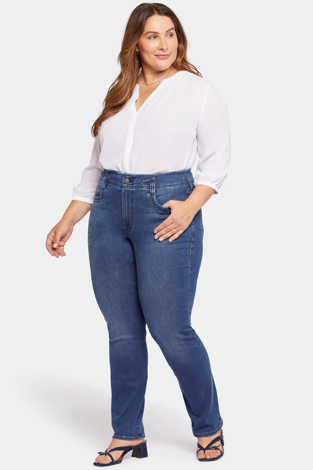 Marilyn Straight Jeans In Plus Size - Rendezvous