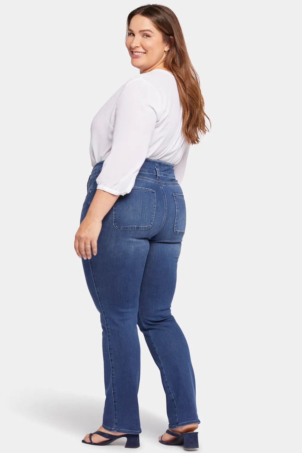 Marilyn Straight Jeans In Plus Size - Rendezvous