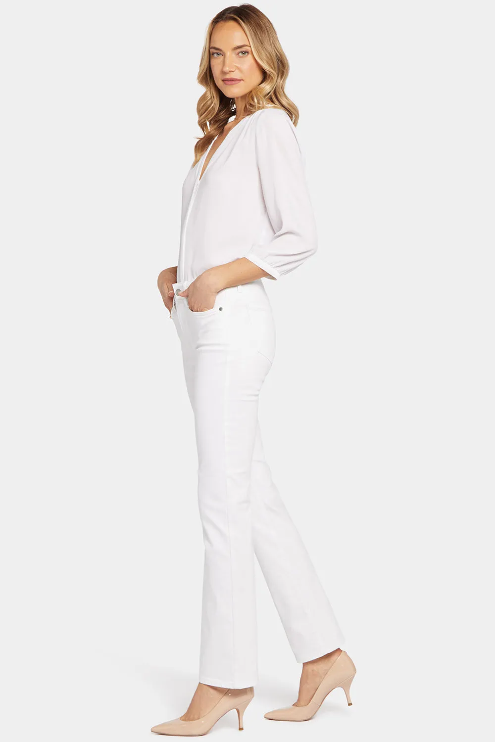 Marilyn Straight Jeans In Tall - Optic White