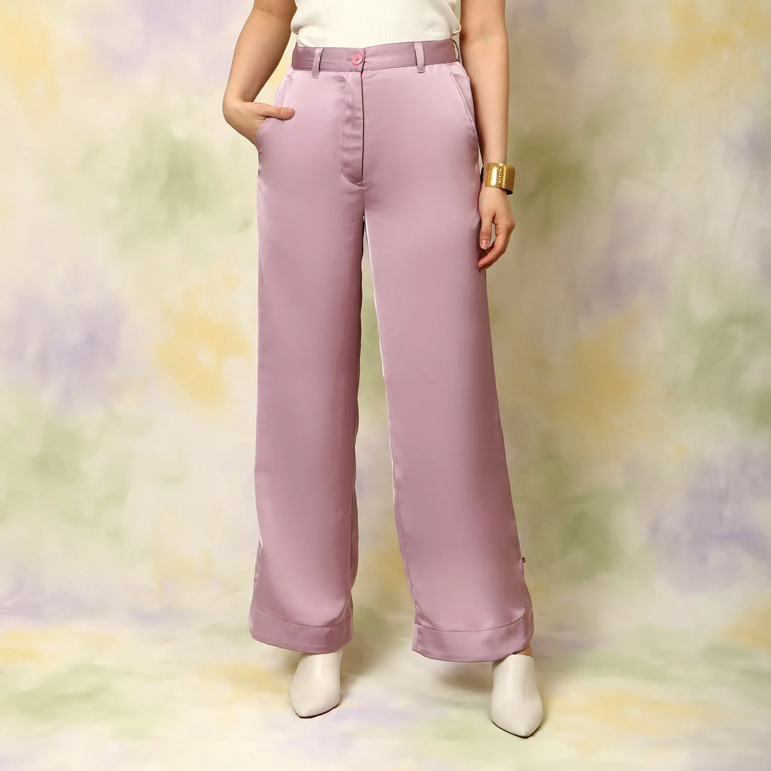 Mauve Flared Trousers