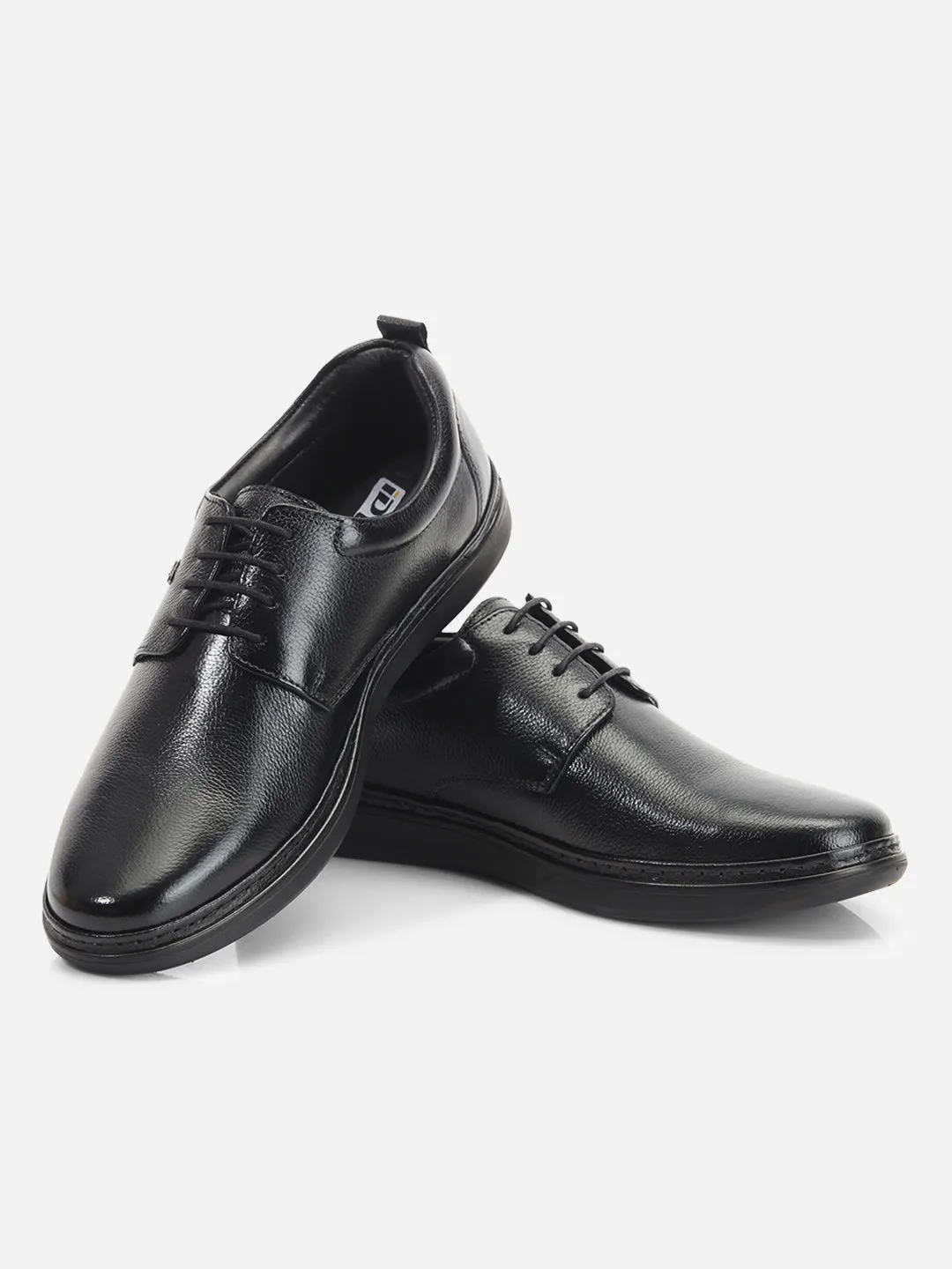 Men's Black Round Toe Lace Up Semi Formal (ID2226)