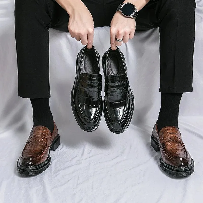 Men's Luxury Oxford Leather Shoes: Breathable Formal Dress Shoes, Office Wedding Flats, Rubber Sole Moccasins