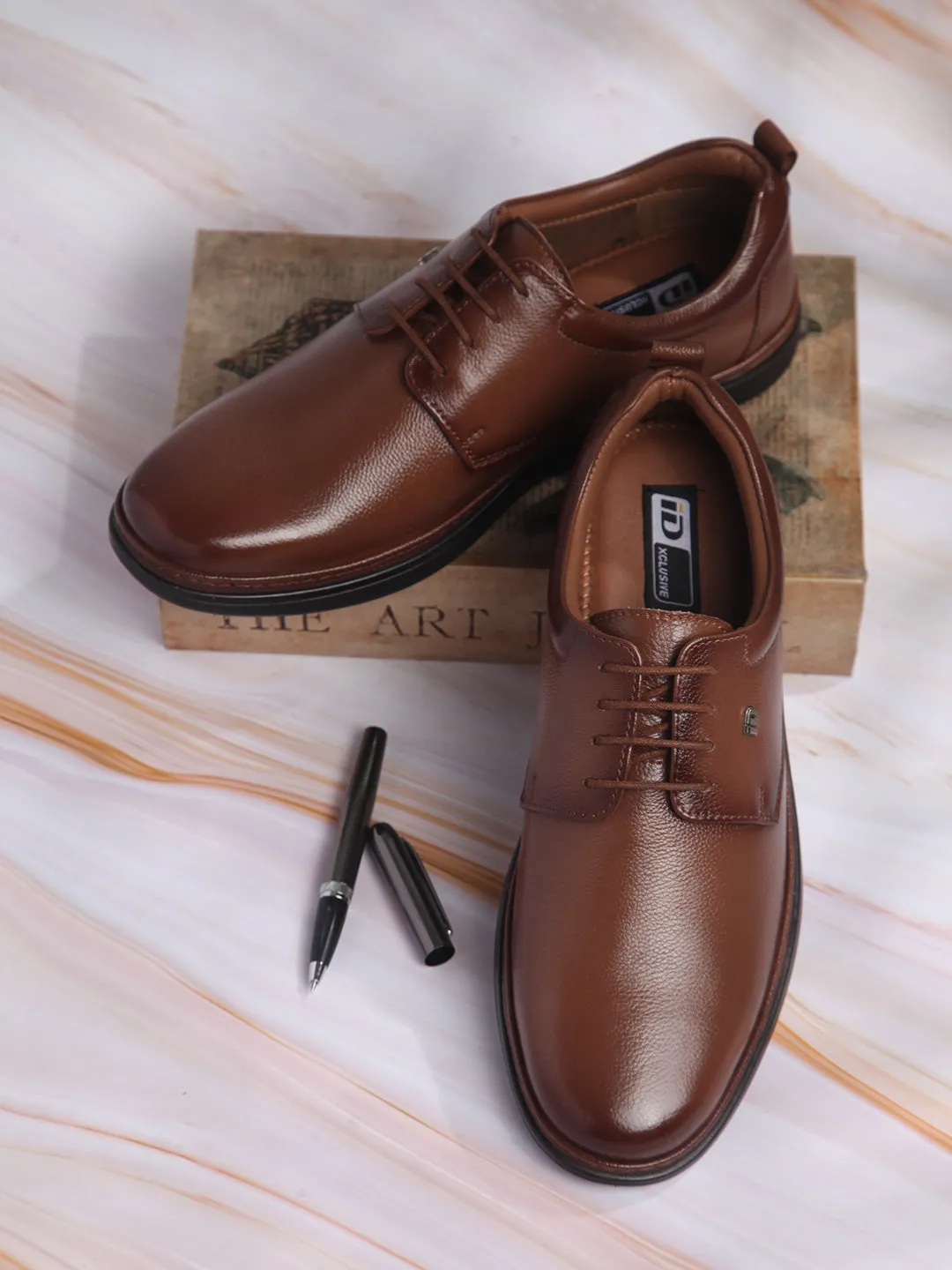 Men's Tan Round Toe Lace Up Semi Formal (ID2226)