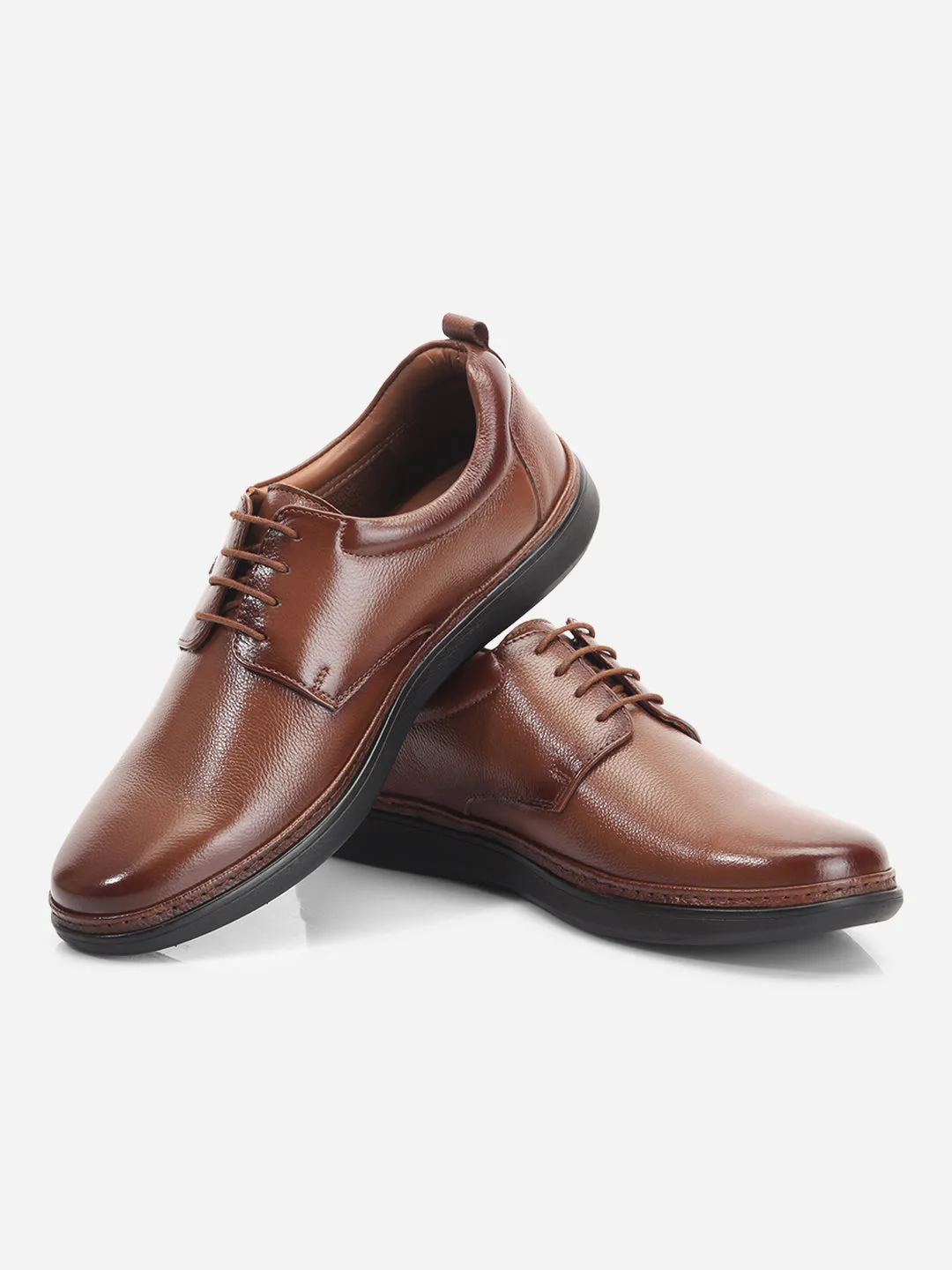 Men's Tan Round Toe Lace Up Semi Formal (ID2226)