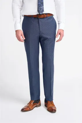 Men's Trousers Navy Check Formal Suit Pants