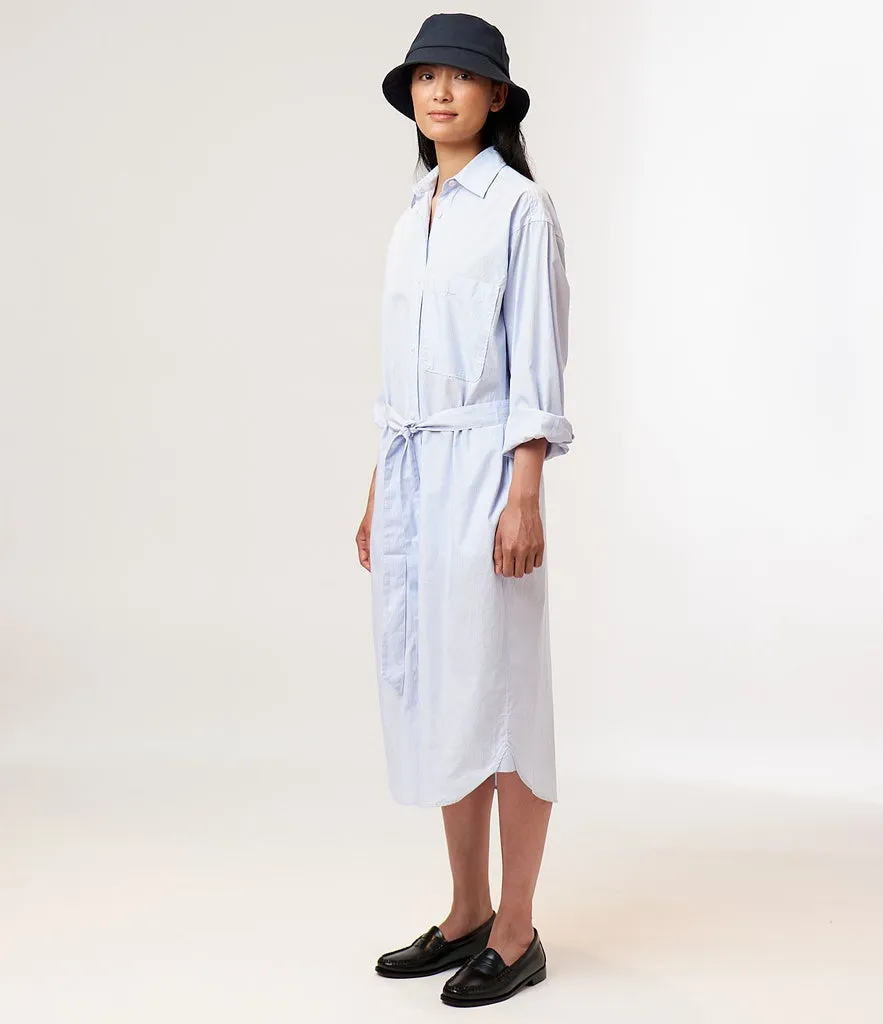 MERZ B SCHWANEN SHIRT DRESS - WHITE/ BLUE