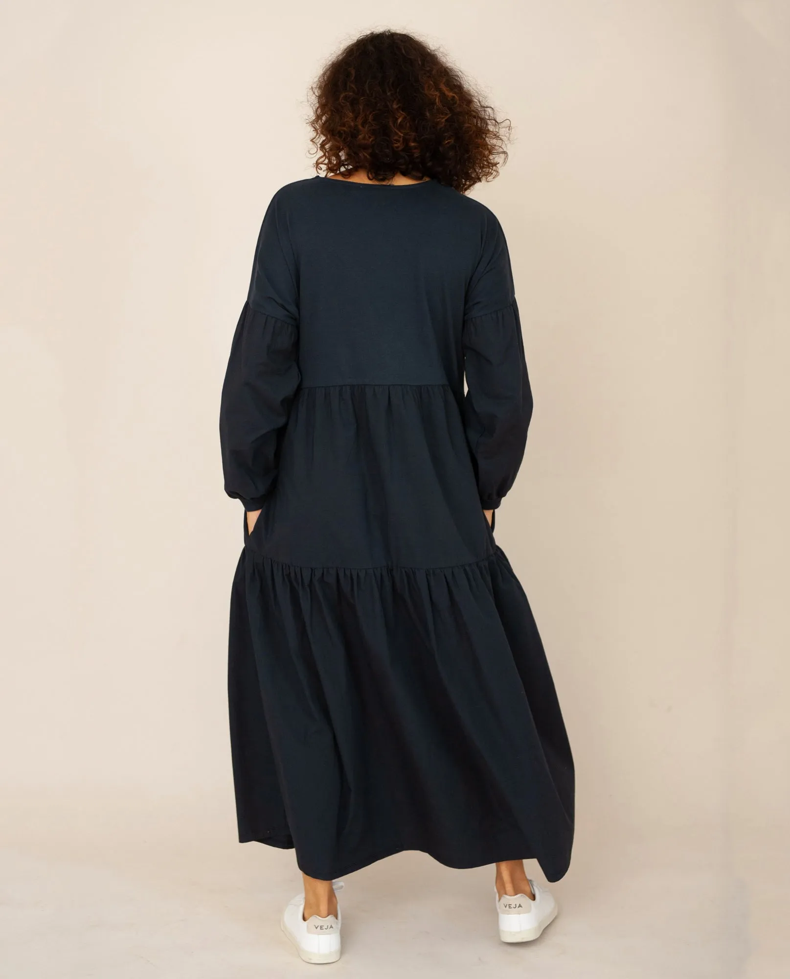 MIRABELLE Organic Cotton Dress In Deep Indigo