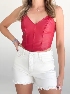 Night Cap Corset Top - Red