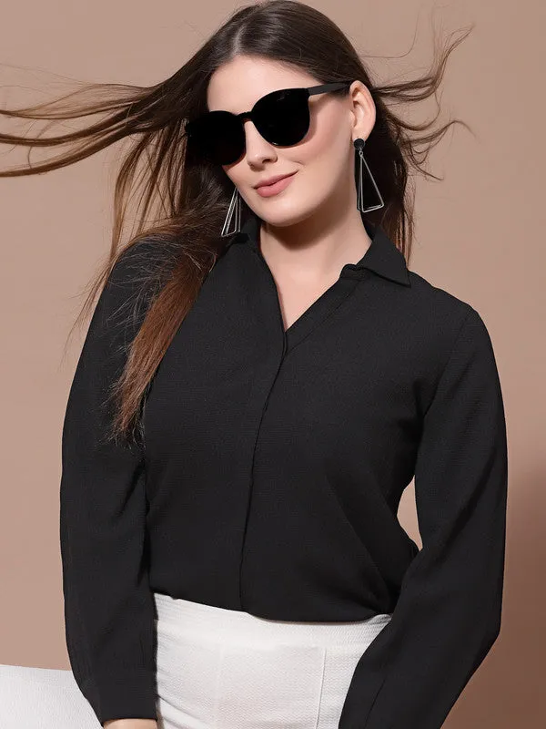 Odour Free Spread Collar Long Sleeves Formal Shirt For Women