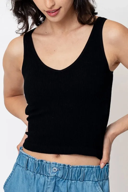 padded tank - black