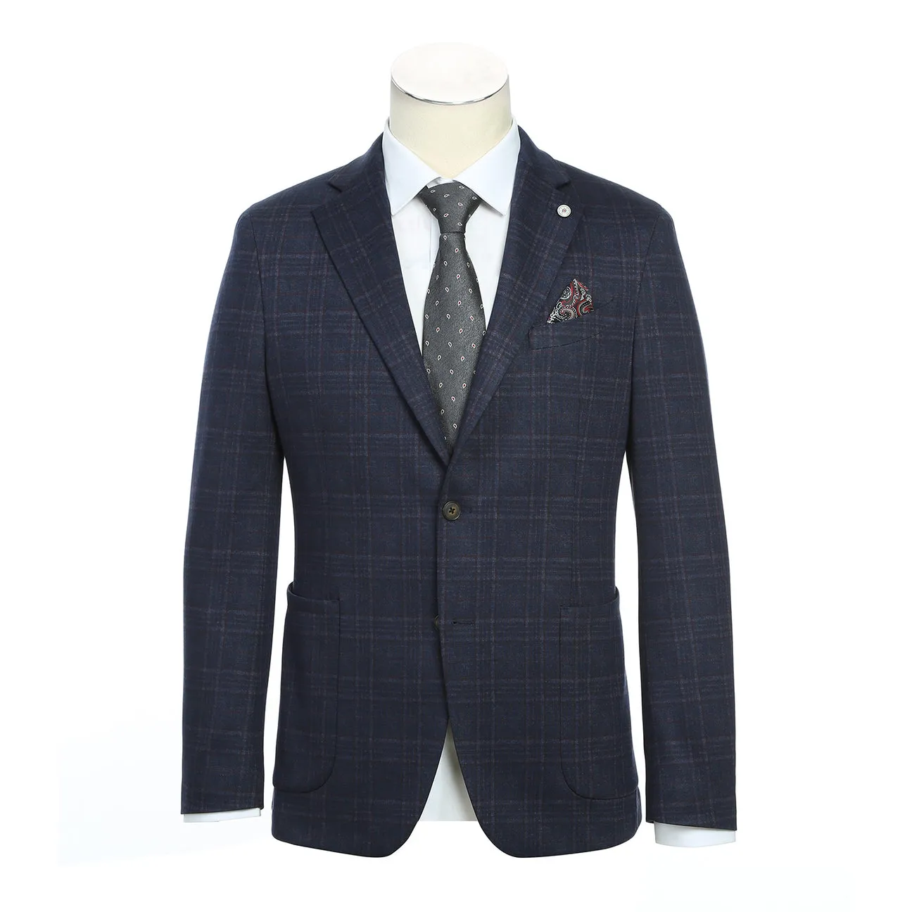 Pellagio Men's Half Canvas Navy Blazer PF23-14