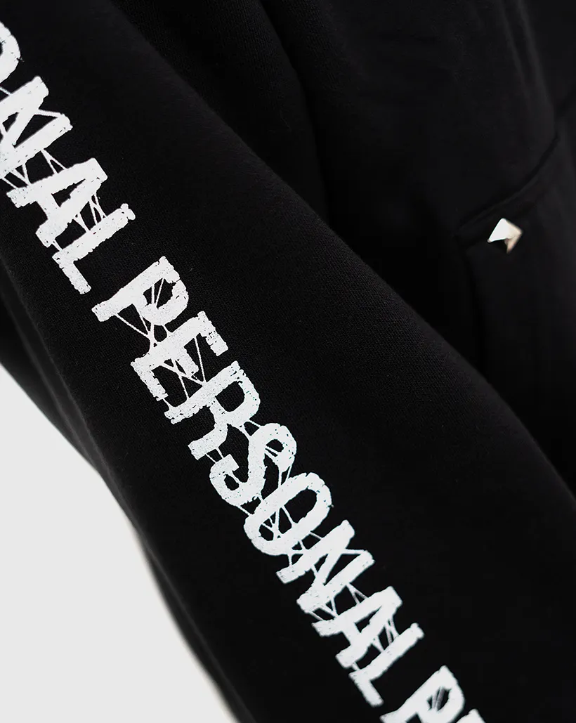 Personal Silent Joint Zip Up Hoodie - Black